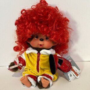 Monchhichi Ronald McDonald Red Yellow Clown Doll Plush Toy Sekiguchi Japan Tag